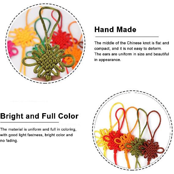 100 Pcs Chinese Knot Lucky Pendant for Chinese New Year Home Decoration to Bring You Auspicious Wealth Health and Happiness