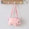 Nuova Borsa a Tracolla Peluche Maialino Rosa Morbido Borsa Animale di Peluche Carino Maialino Grande Capacità Borse Messenger per Bambini Ragazza