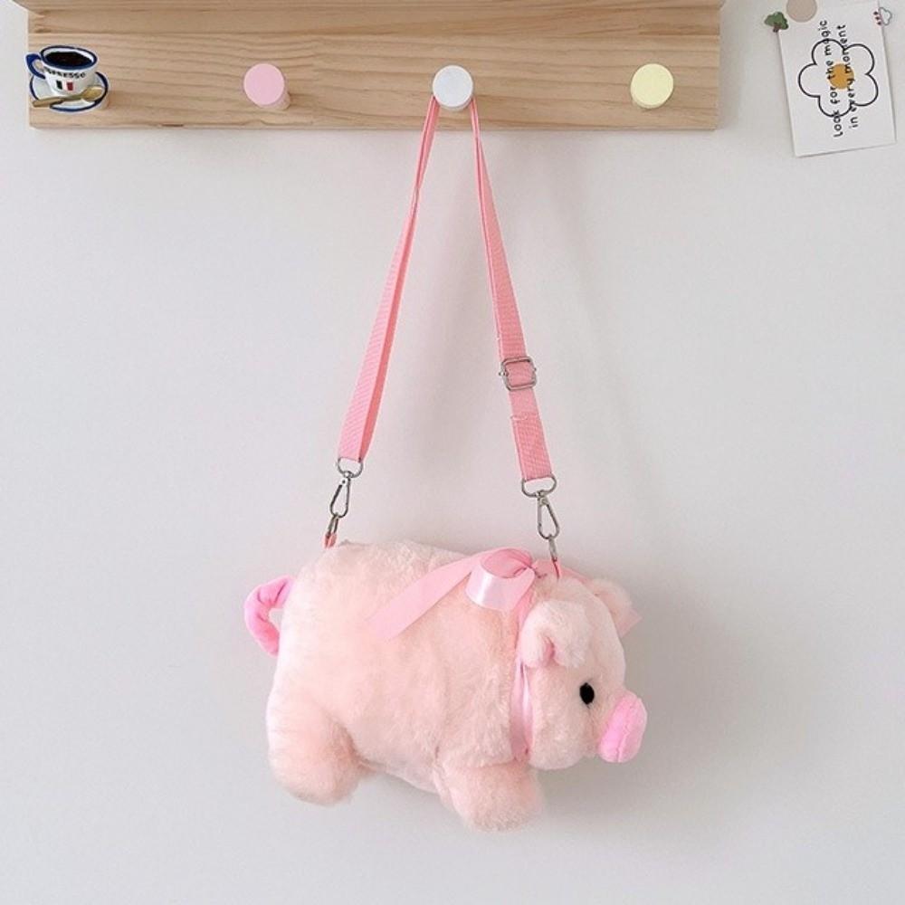 Nuova Borsa a Tracolla Peluche Maialino Rosa Morbido Borsa Animale di Peluche Carino Maialino Grande Capacità Borse Messenger per Bambini Ragazza