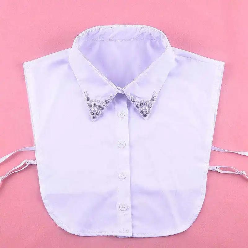 Fake Collar For Shirt Detachable Collars Solid Shirt Lapel Blouse Top Men Women Black White Girls Top Clothes QH132