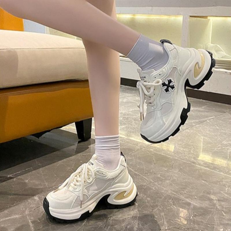 Fashion New Style Women's Luxury Thick Sole Designer Sneakers Casual Ladies Mesh Breathable Tennis Shoes High Quality Vulcanized Shoes