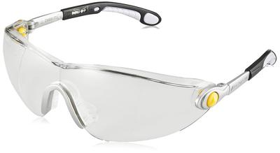 Delta Plus Vulcano2 Plus Klare Schutzbrille mit Hartbügel, verstellbar, Polycarbonat, Einzel- und UV-Beständigkeit, kratzfeste Beschichtung, Länge,
