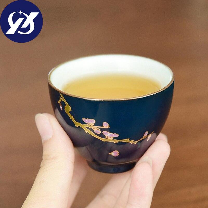 Indigo Handmade Teacup Home Personal Master Cup Hand Painted  Drinkware 60ml