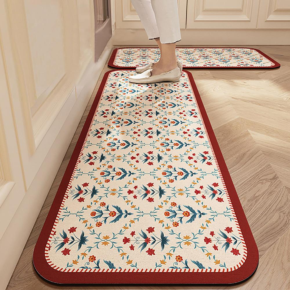 1/2PCS Kitchen Oil-Resistant Floor Mat, Bathroom Absorbent Quick-Drying Carpet, Anti-Slip Doormat For Home Decoration