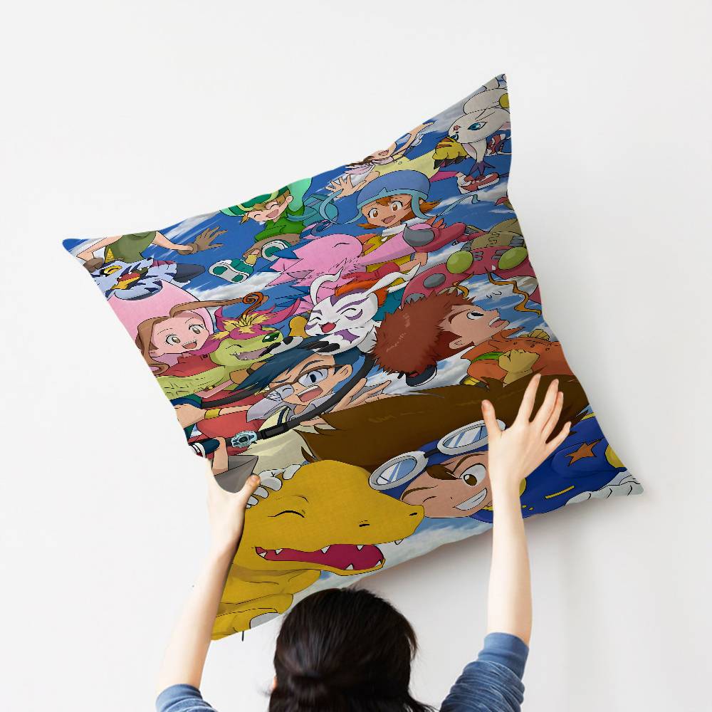 Anime D-Digimon A-Adventure Cushion Cover Inches Farmhouse Decor Home Throw Pillow Covers For Couch Decorations