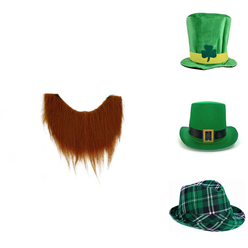 St. Patrick's Day Irish Leprechaun Shamrock Velvet Hat Adult Fancy Dress Accessory