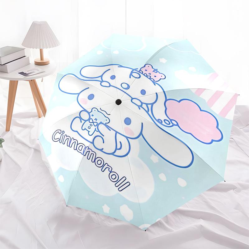 1pc Cinnamoroll Automatic Folding Umbrella - Portable 3-Fold Design with 8-Bone Iron Frame, Perfect for Outdoor Use, Festive Gifts, Travel, Daily Use,