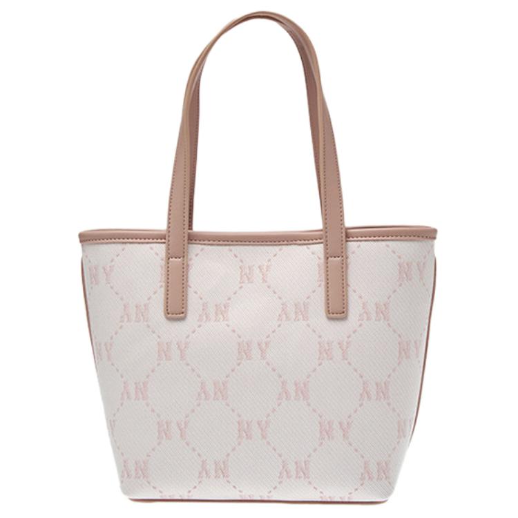 MLB New York Yankees Silver Logo Diamond Pattern Tote Bag Women tote bags Pink 3AORMJ26N-50PKS