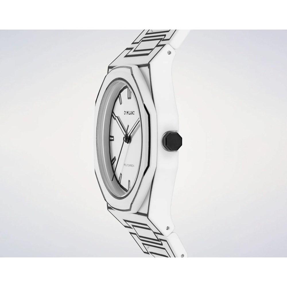 D1 Milano Men's Wristwatch PCBJ34 Polycarbonate White Sketch 40.5mm