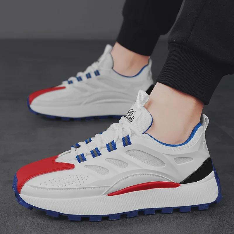 

Мужские летние повседневные спортивные кроссовки из дышащей сетки — легкие и удобные туфли Forrest Gump Dad для студентов и подростков. 44 синий/белый