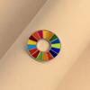 Creative Sustainable Development Goals Brooch Badge Banquet Scarf Pins United Nations SDGs Rainbow Pin Clothes Lapel