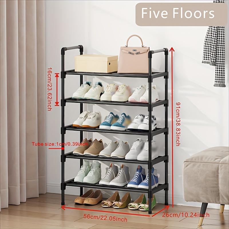 

Multi-Tier Metal Shoe Rack Stackable Organizer Freestanding Black Space Saving Storage for Closet Bedroom Indoor Outdoor Use
