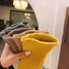 Winter Fingerless Mittens Solid Color Female Gloves Knitted Mittens Plus Velvet Half-finger Gloves