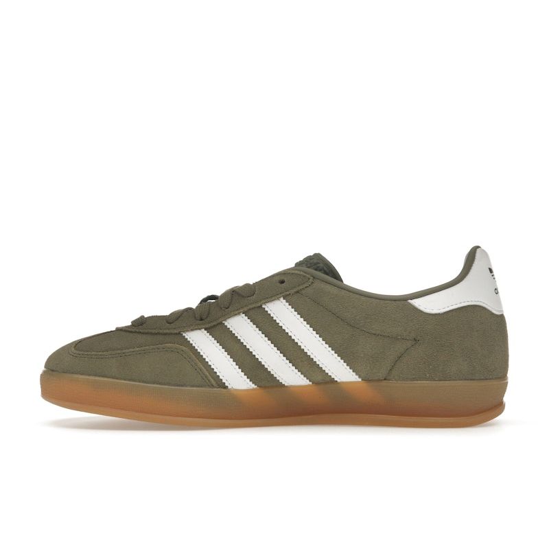 Adidas Gazelle Indoor Olive Strata Unisex Sneakers Green Cloud-White Gold-Metallic JQ0174