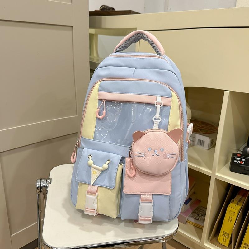 Large Capacity High School Student Backpack for Girls  Korean Version Harajuku Schoolbag  Casual and Cute Pain Bag  Junior High School Backpack