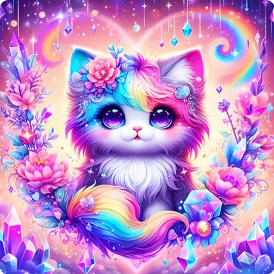 

5DDIY Новая Алмазная Картина Птица Кошка Цветок Картина Распродажа Мозаика Животное Полный Круг Квадрат Алмазная Вышивка Женский Цветок Подарок Full Round 20x20CM