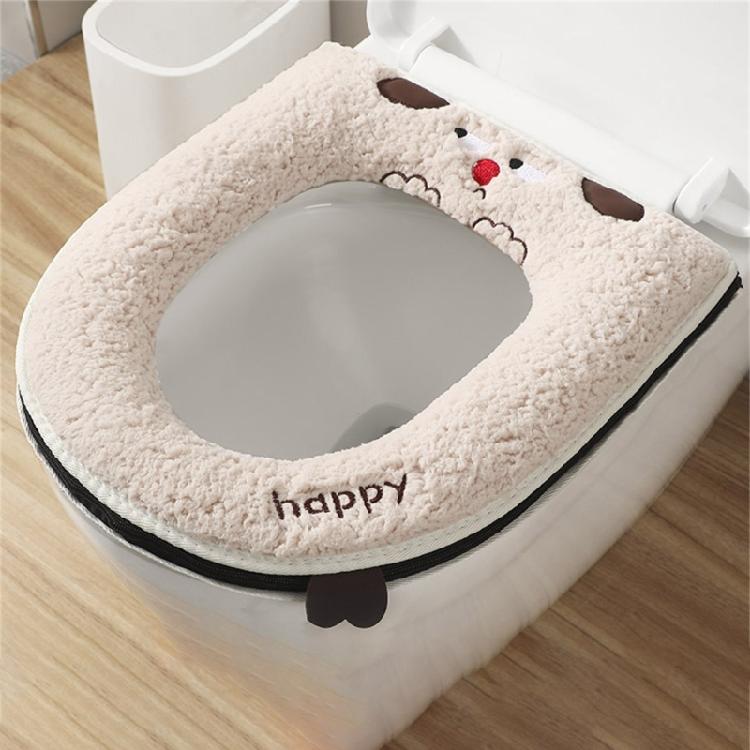 Winter Toilet Cover with Zipper and Handle Keep Warm andCozy for All-Season