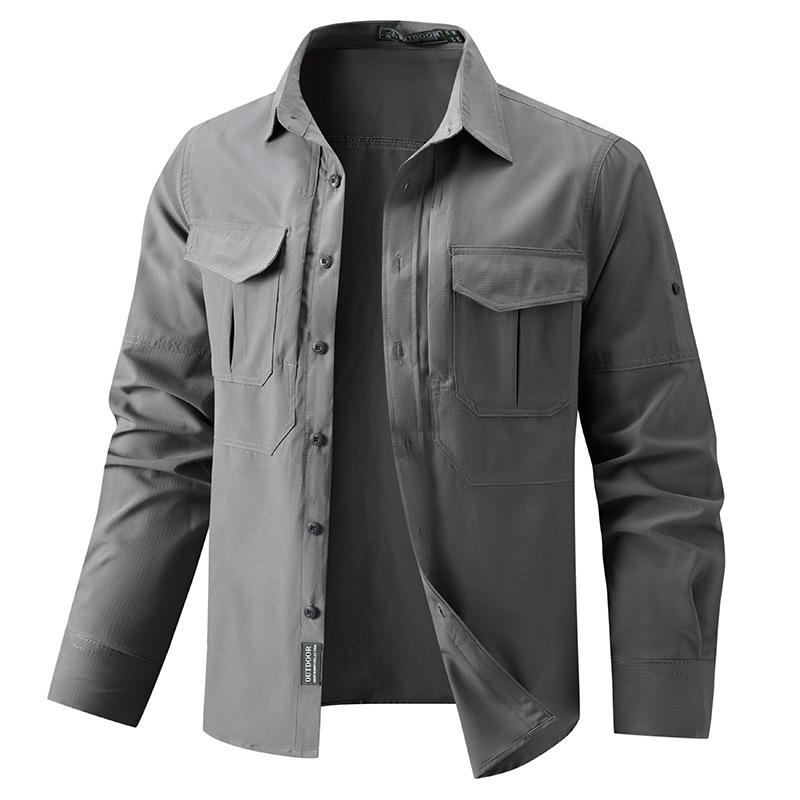 

Men s Spring and Autumn Workwear Pure Cotton Shirt Men s Long-sleeved Loose Casual Solid Color Shirt Men s Spring Top Jacket M