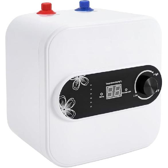Electric Tankless Water Heater 220v 5.5kw Water Heater for Home Instant Mini Smart for Under Sink Kitchen 5500w White
