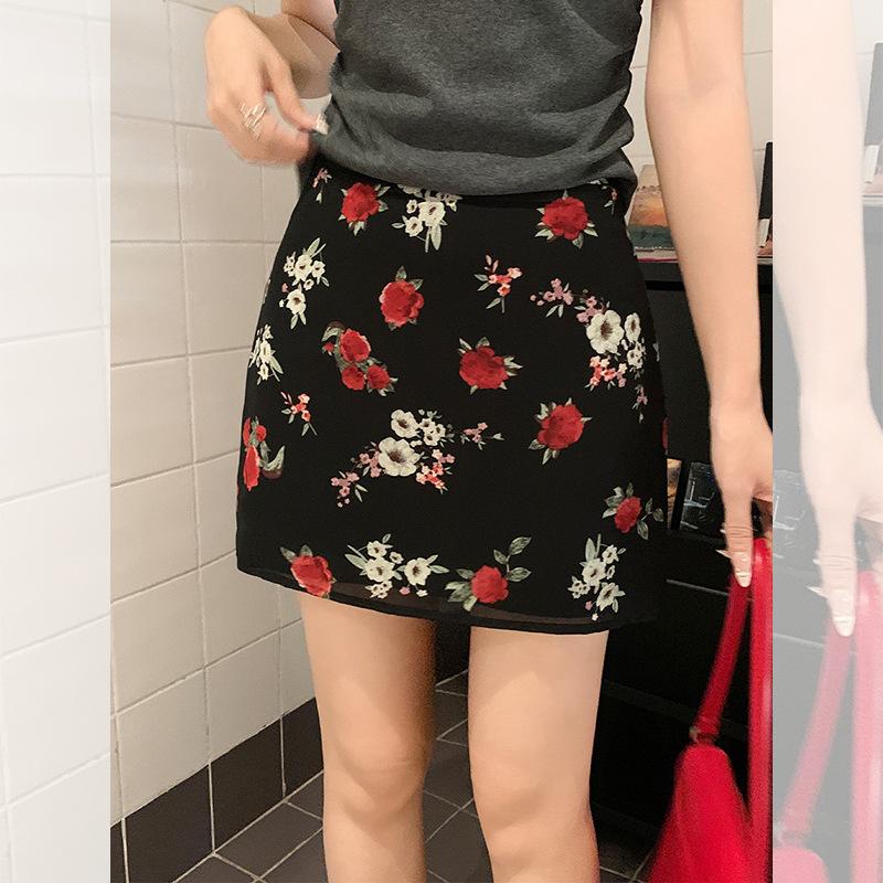 

Summer Spice Girl style wear sexy floral style beautiful high waist skirt women L