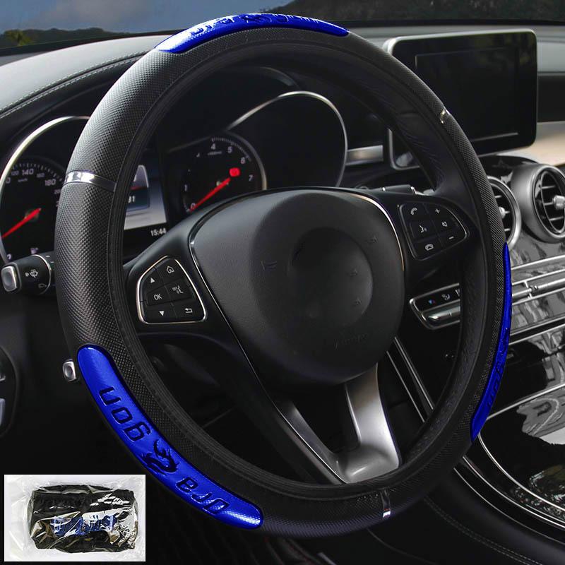 Araba Direksiyon Kılıfları %100 Yepyeni Yansıtıcı Suni Deri Elastik Çin Ejderhası Tasarımı Otomobil Direksiyon Koruyucu