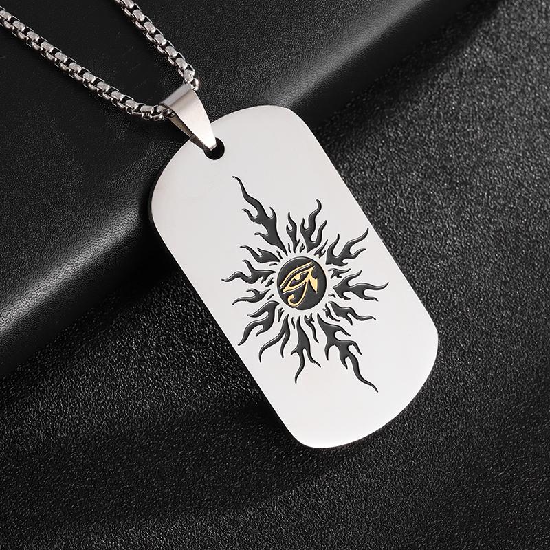 Exquisite Edelstahl beliebte Auge des Horus Medaille Halskette ägyptischen Totem Medaille Anhänger Männer Frauen Amulett Schmuck