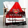 Arsenal Customize Text Blanket Lightweight Customizable Blanket Durable Comfort Versatile for Bed Office Chair Home Decor Office for All Occasions