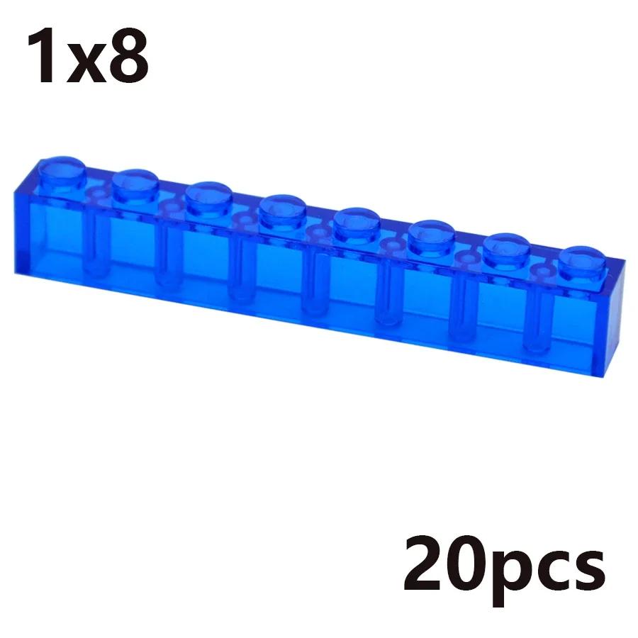 MOC Transparent Thick Building Blocks Figures 1x1 1x2 2x2 2x4 Dots Clear Brick Compatible Brand Educational Creative Toy for Kid