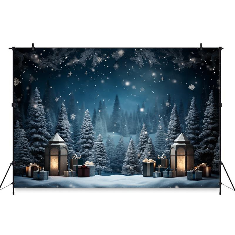 Mocsicka Christmas Tree Backdrop Photography Props Winter Snowflake Forest Decorations Children Party Photo Background Wallpaper