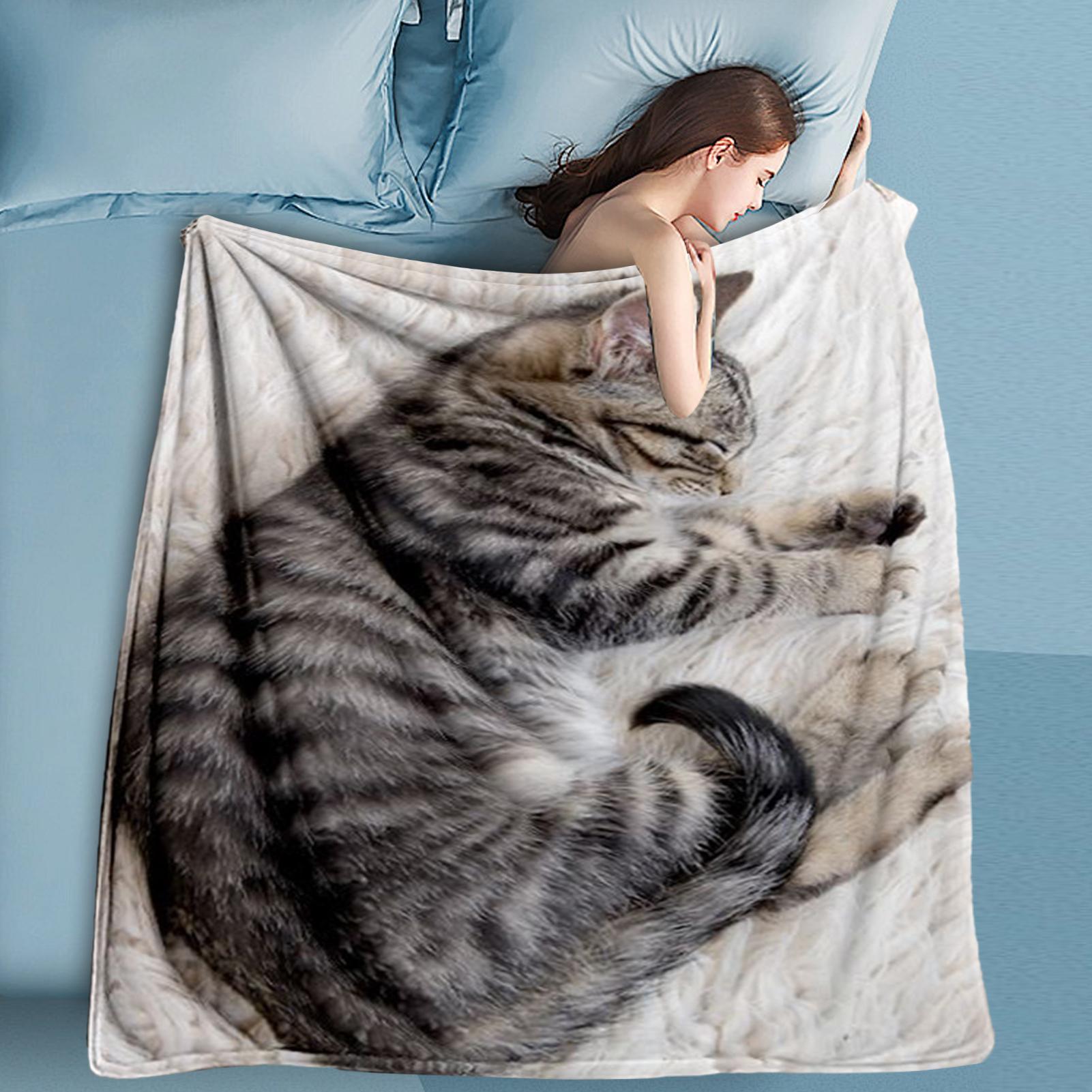 

Flannel Blanket Cute Cat Couch Throws Flannel Blanket Fleece Bed Accessories Home Decor For Living Room Bedroom Dorm Office China Mainland