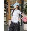 Street style sweet and cool short-sleeved women's summer new niche bars, thin bottoms, inner top, white T-shirt