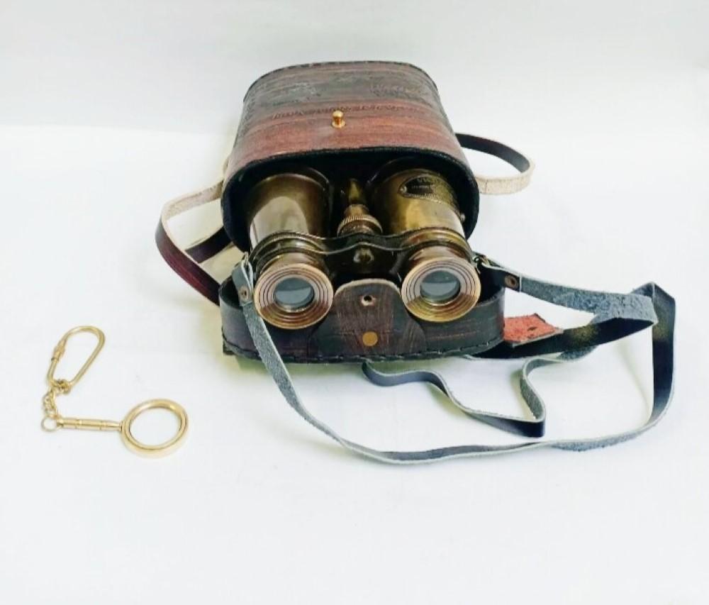 Vintage Fernglas Faltbares Monokular Teleskop Spektiv Massives Messing Antik-Finish