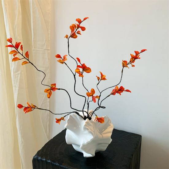 3 Pcs Faux Fall Leaves Stems Artificial Ficus Branches Fall Ficus Foliage