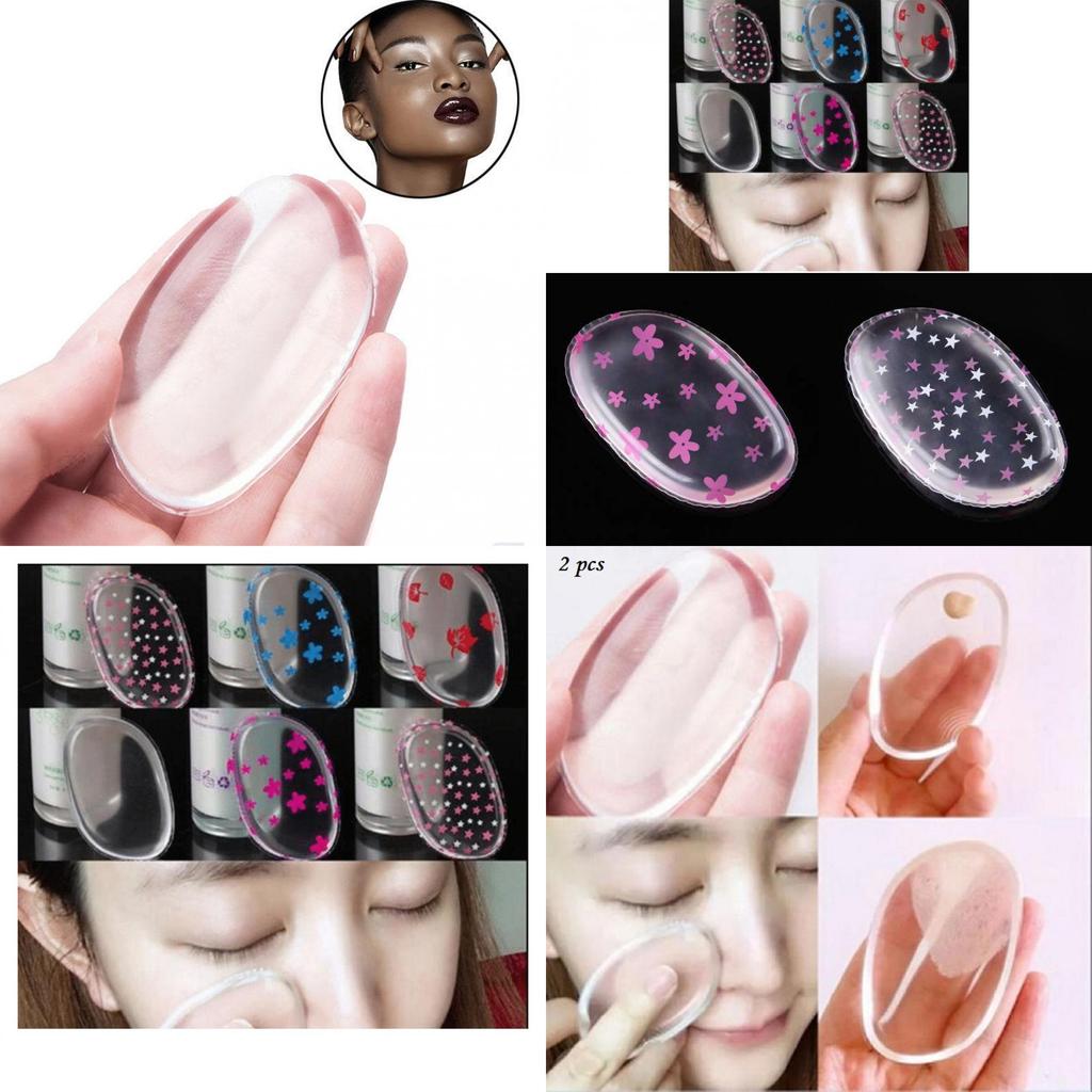 Transparent Silicone Leaf Shaped Makeup Puff Dry Wet Dual-use 6.3*4cm
