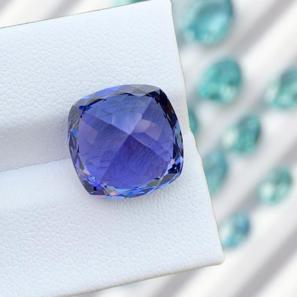 AAA Quality Natural Tanzanite Gemstone, Cushion Cut 13-15 Carat Loose Tanzanite Gemstone.
