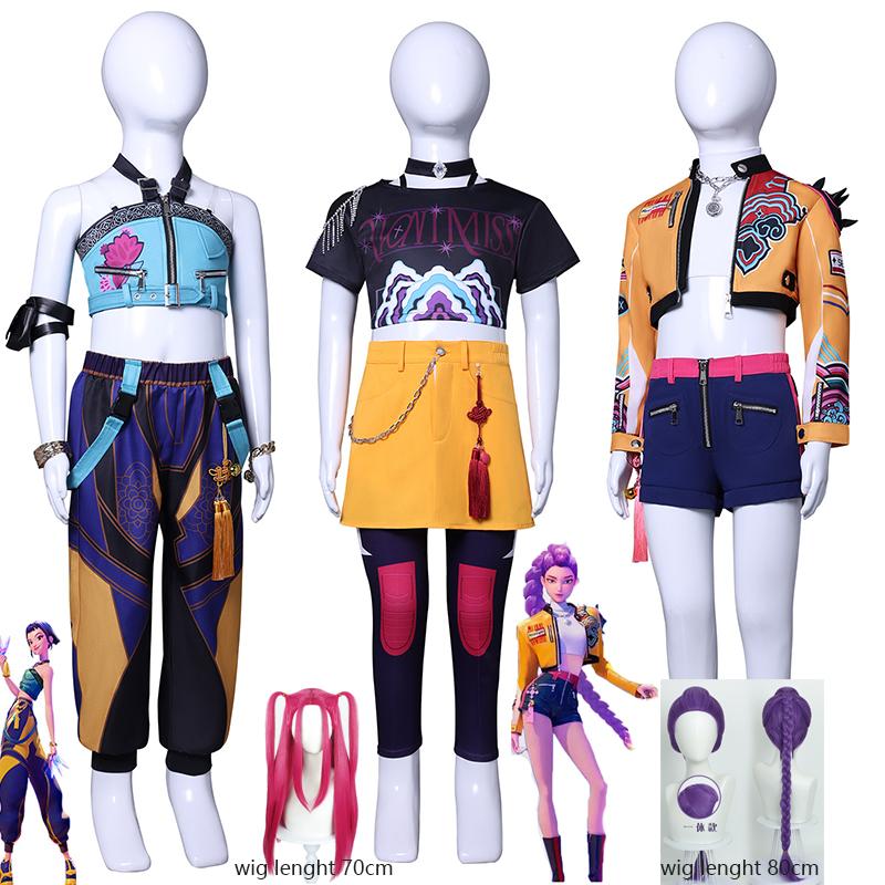 IN STOCK Size 110cm-150cm Huntrix Rumi Zoey Mira Cosplay Costume K-pop Demon Hunters Cosplay Idol Roleplay Halloween Outfit