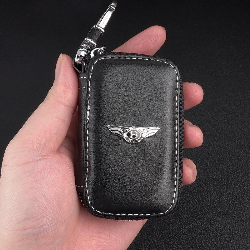 1Pc Leather Key Wallet Car Key Bag Multi Function Case Accessories or Bentley Flying Spur Continental GT Bentayga Mulsanne CL3