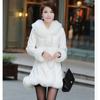 Autumn and winter new leather and fur women's medium and long imitation mink coat pu imitation fur coat large size