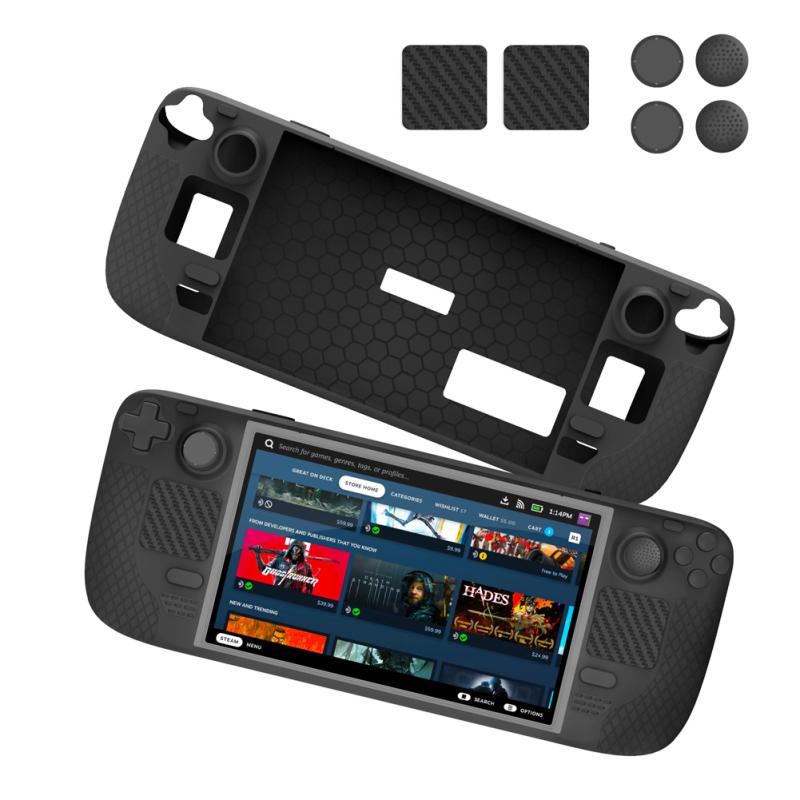Silicone Case Kit Non-slip Protective Cover With Rocker Cap Touchpad Sticker Compatible For Steam
