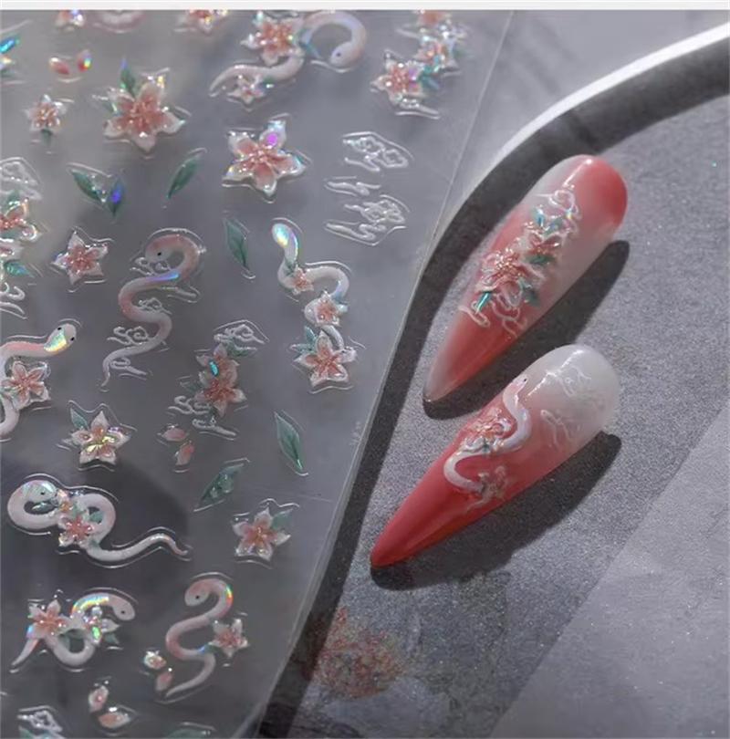 1PCS French Jelly Nail Stickers Dreamy Bubble Meteor Butterfly Star Moon Self Adhesive Stickers For Nail DIY Nail Art Decoration