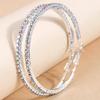 Korean Elegant Silver Plated 6 CM C Shape Earrings Multicolor Rhinestone Great Circle Style Hoop Earrings for Women Girls
