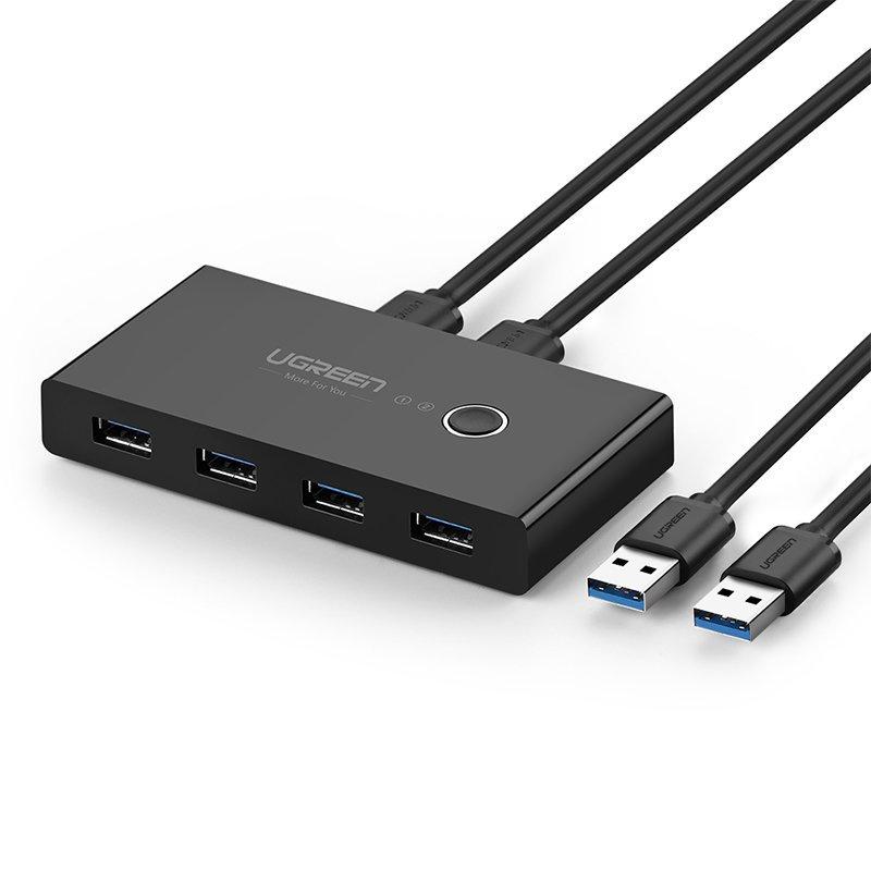 Scatola switch switch HUB 4x USB 3.2 Gen 1 splitter USB per due computer nero