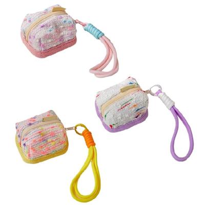 Miniature Earphone Storage Case Keychain Lightweight Cloth Material Compact Design For Everyday Carry Convenience