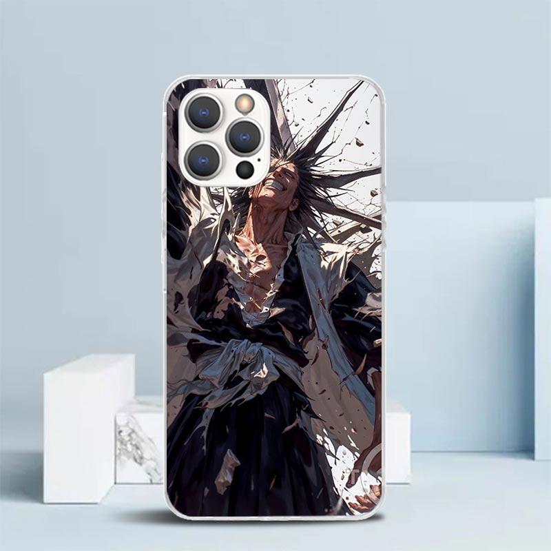

Кенпачи Зараки Bleach Мягкий Чехол для iPhone 16 17 Air 15 14 Pro Max 16E Чехол для Телефона 13 Mini 12 11 7 SE 8 Чехлы с Рисунком iPhone 15