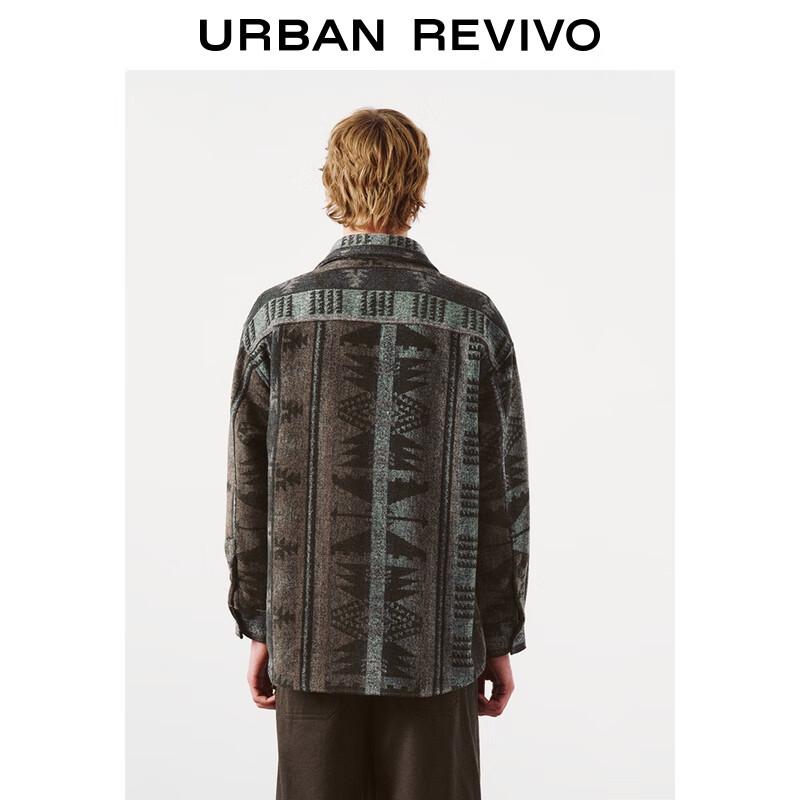 UR Men's Retro Pattern Long-Sleeve Casual Shirt