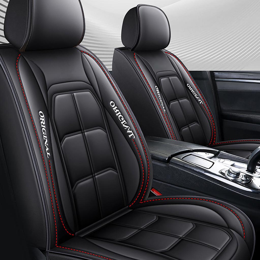 Leather Seat Covers, All Season Full Coverage Breathable Automotive Seat Protector, Airbag Compatible, for Sedans SUVs