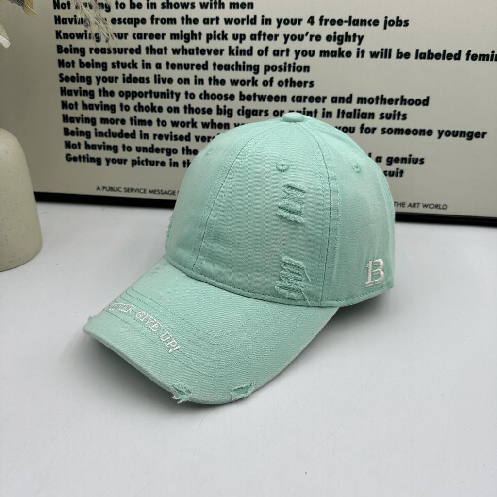 New Soft Top Washed American Retro Ripped Baseball Cap Men's and Women's Letter Embroidered Cap Sunshade Sunscreen Hat