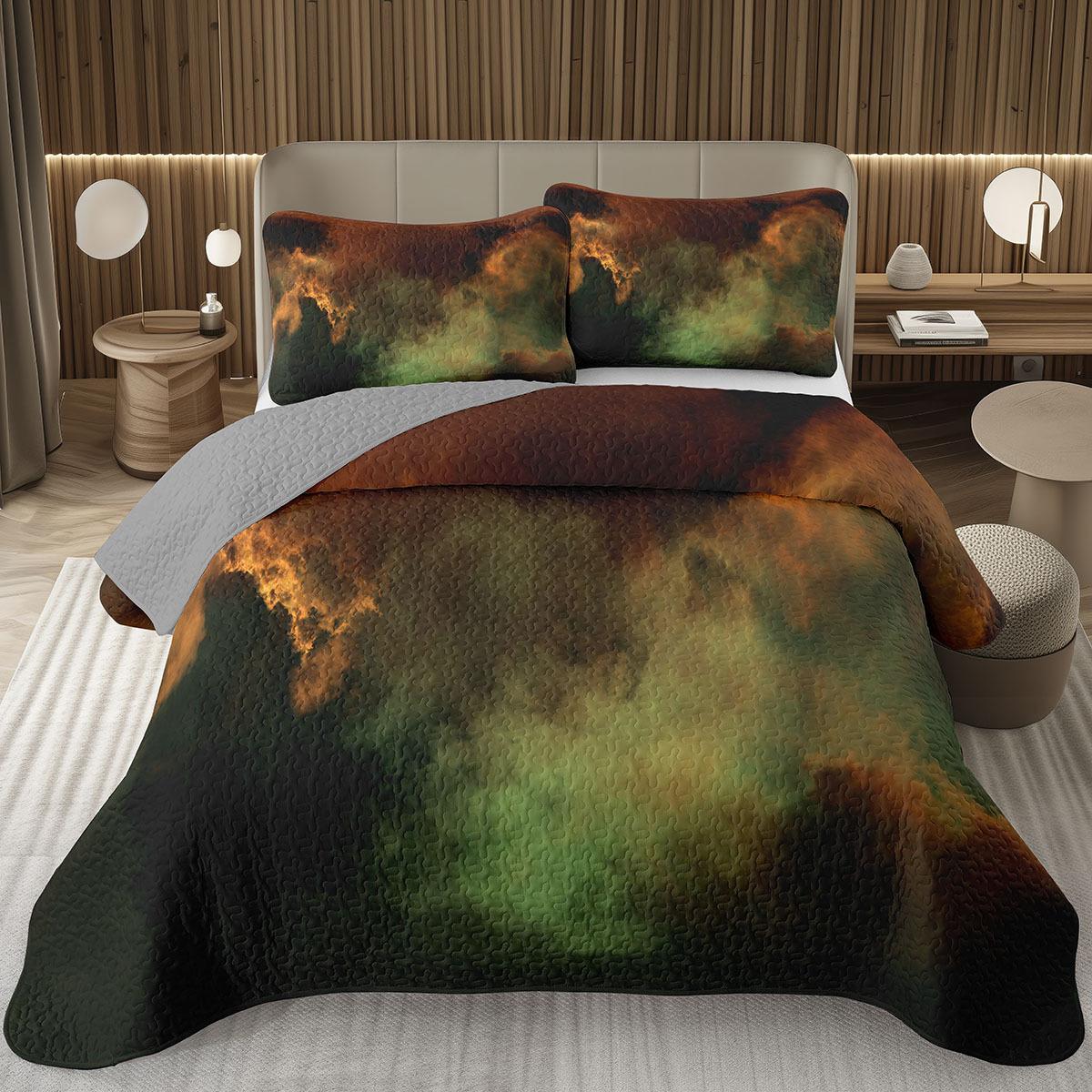 

Galaxy Bedding Set Twin Queen Size Starry Sky Bedspread Cosmos Nebula Quilted Coverlet for Teens Room Decor EU Single 135x200cm