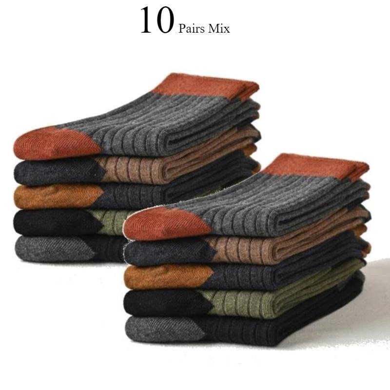 Men'S Mid Length Sports Socks Male Color Blocking Sweat Absorbing Breathable All Season Universal Casual Cotton Socks 1-10 Pairs