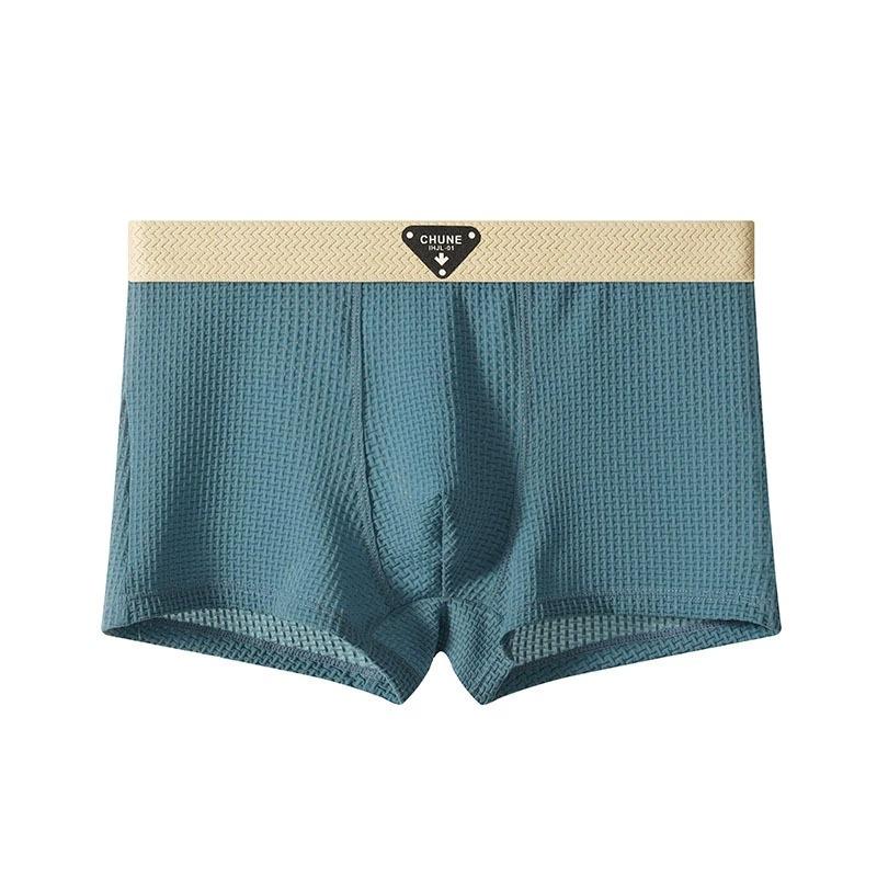 Men s Summer Ultra-thin Trend 7A Antibacterial Ice Silk Breathable Loose Flat Angle Underwear L